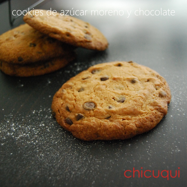 Receta de cookies de azúcar moreno y chocolate chicuqui.com 